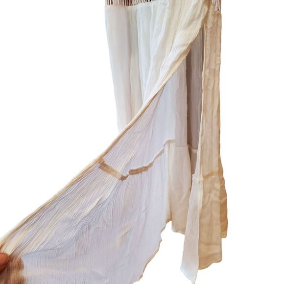 Band of Gypsies Maxi Dress Size XS Embroidered Mesh + cutuout Detail Soft White - Picture 6 of 7